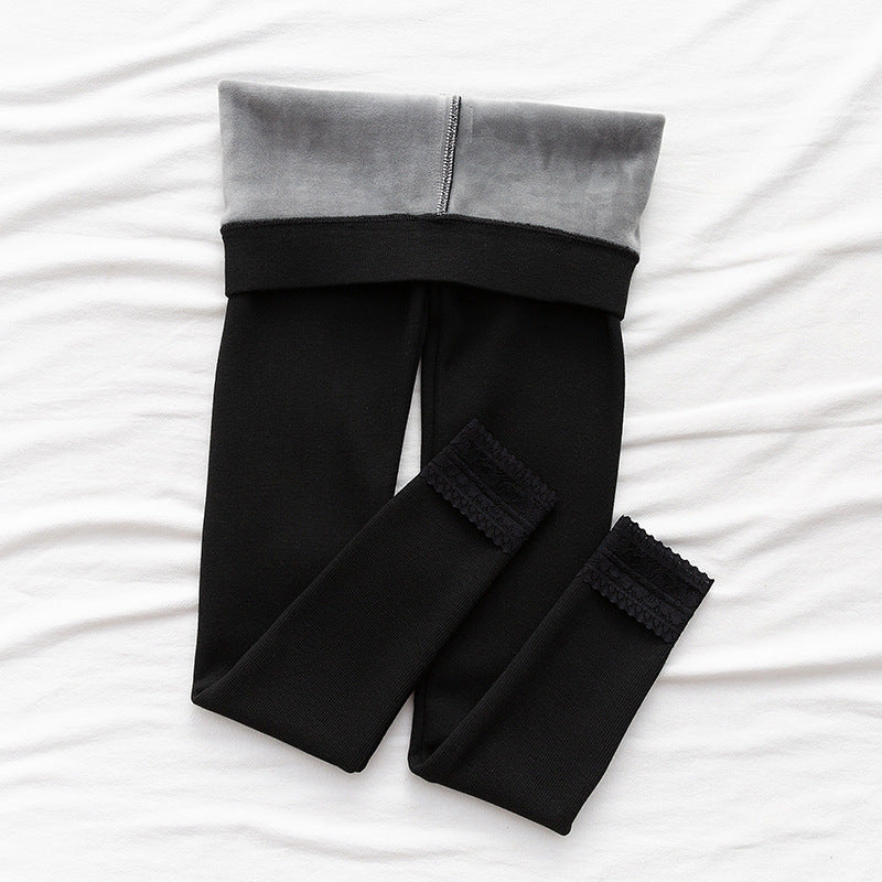 Femenza™ High-Waisted Threaded Slim-Fitting Warm Leggings