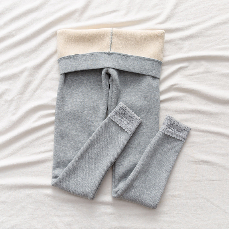 Femenza™ High-Waisted Threaded Slim-Fitting Warm Leggings