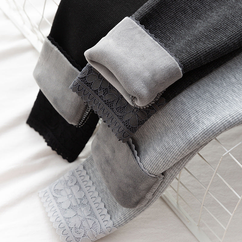 Femenza™ High-Waisted Threaded Slim-Fitting Warm Leggings